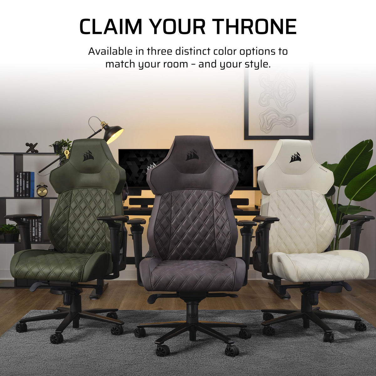 Corsair TC500 Luxe Premium Gaming Chair - Breathable Fabric with Built-In 4-Way Lumbar Support