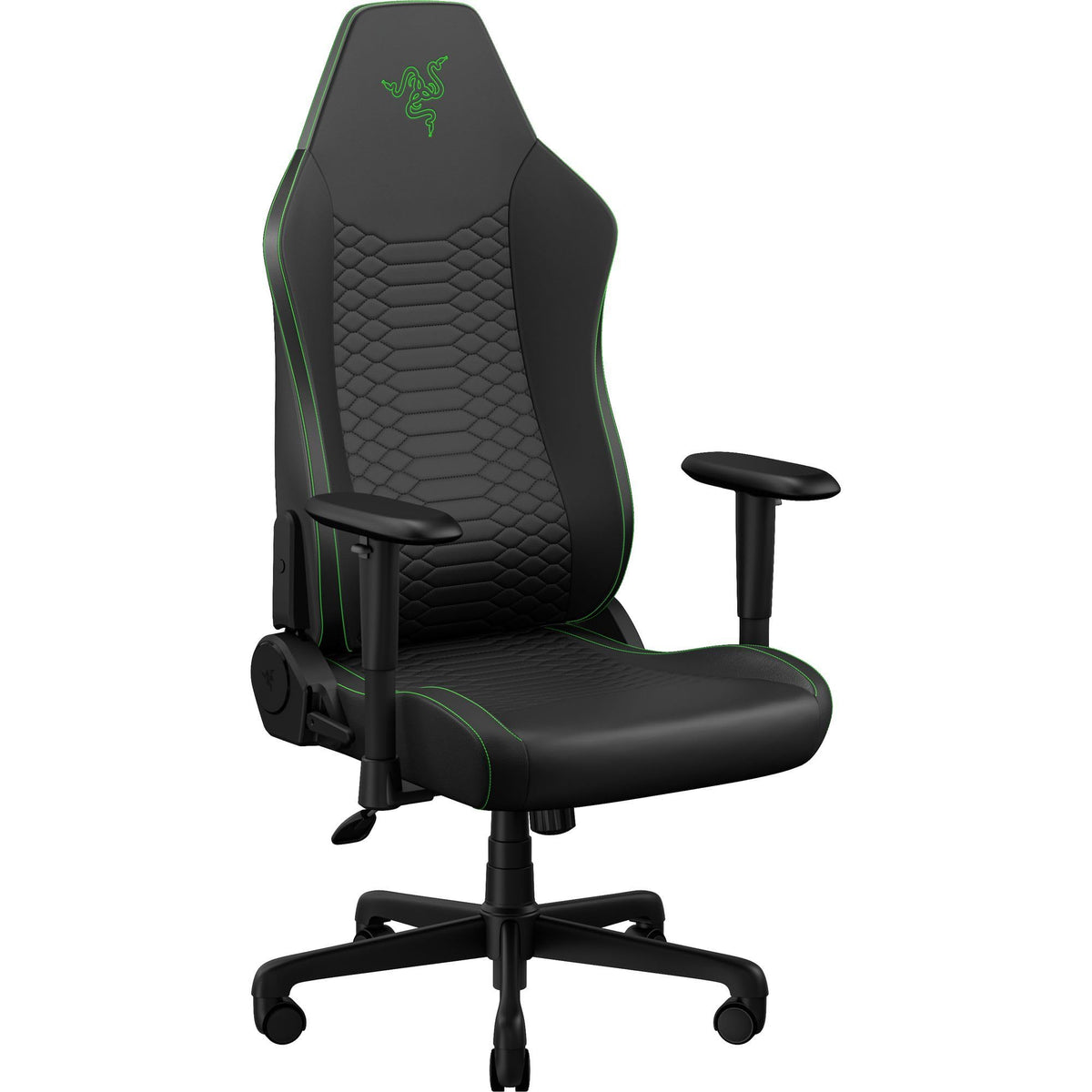 Razer Iskur V2 X Gaming Chair - Ergonomic Lumbar Support, CoolTouch EPU Leather, 152° Recline, Black/Green