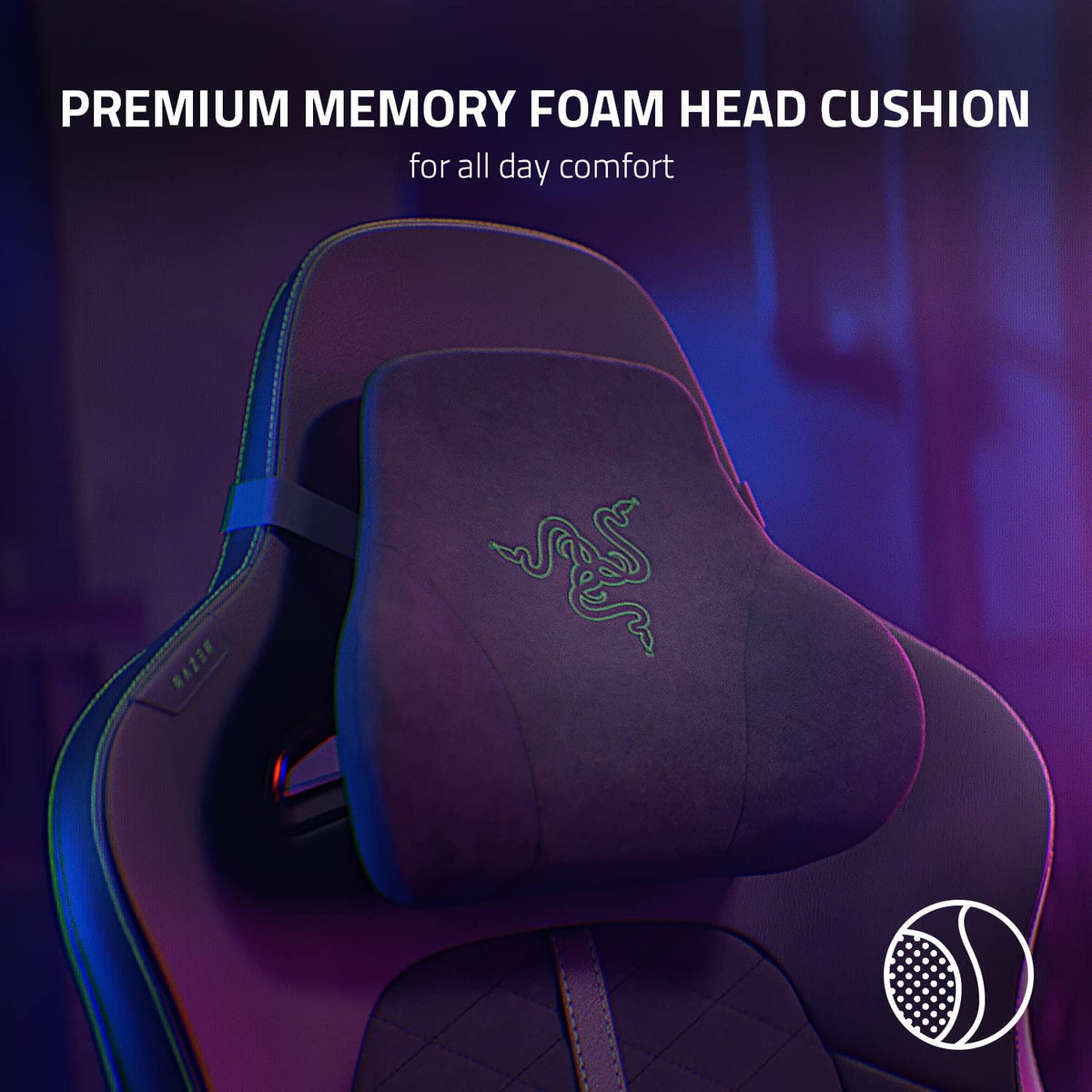 Razer Enki Gaming Chair with Built-in Lumbar Arch, 152° Recline & Eco-Friendly Synthetic Leather