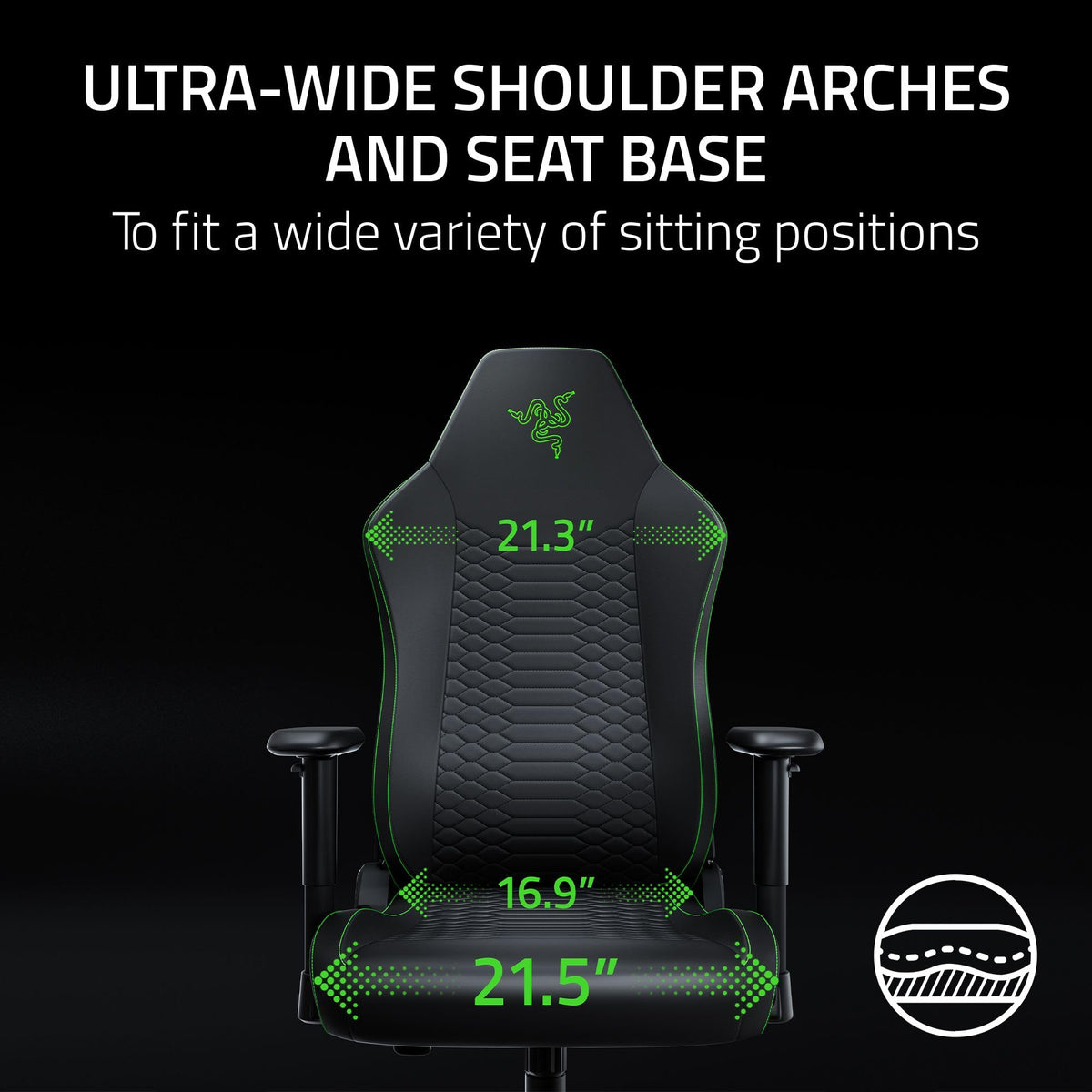Razer Iskur V2 X Gaming Chair - Ergonomic Lumbar Support, CoolTouch EPU Leather, 152° Recline, Black/Green