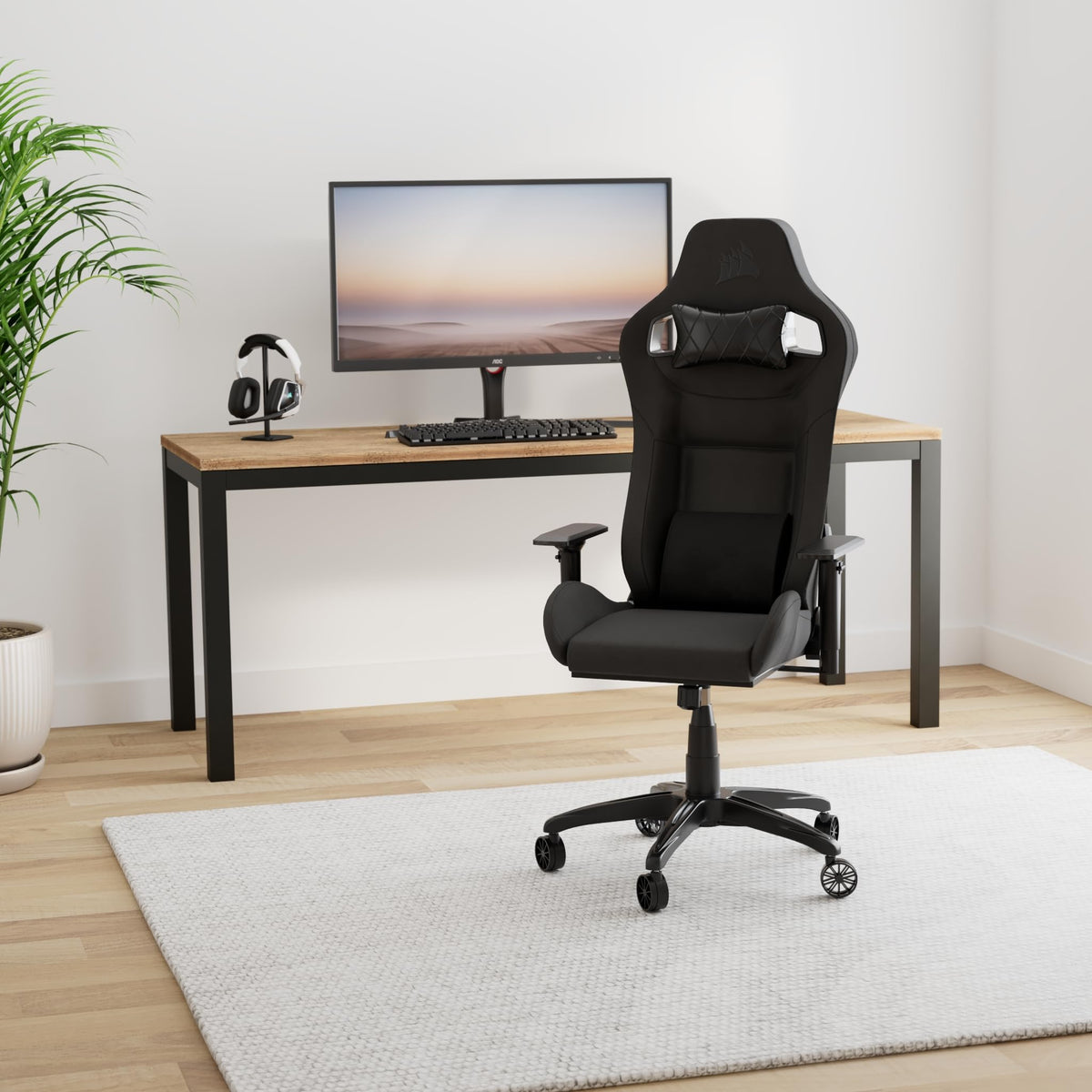 Corsair T3 Rush 2023 Fabric Gaming Chair - Reclining with Memory Foam Lumbar Support