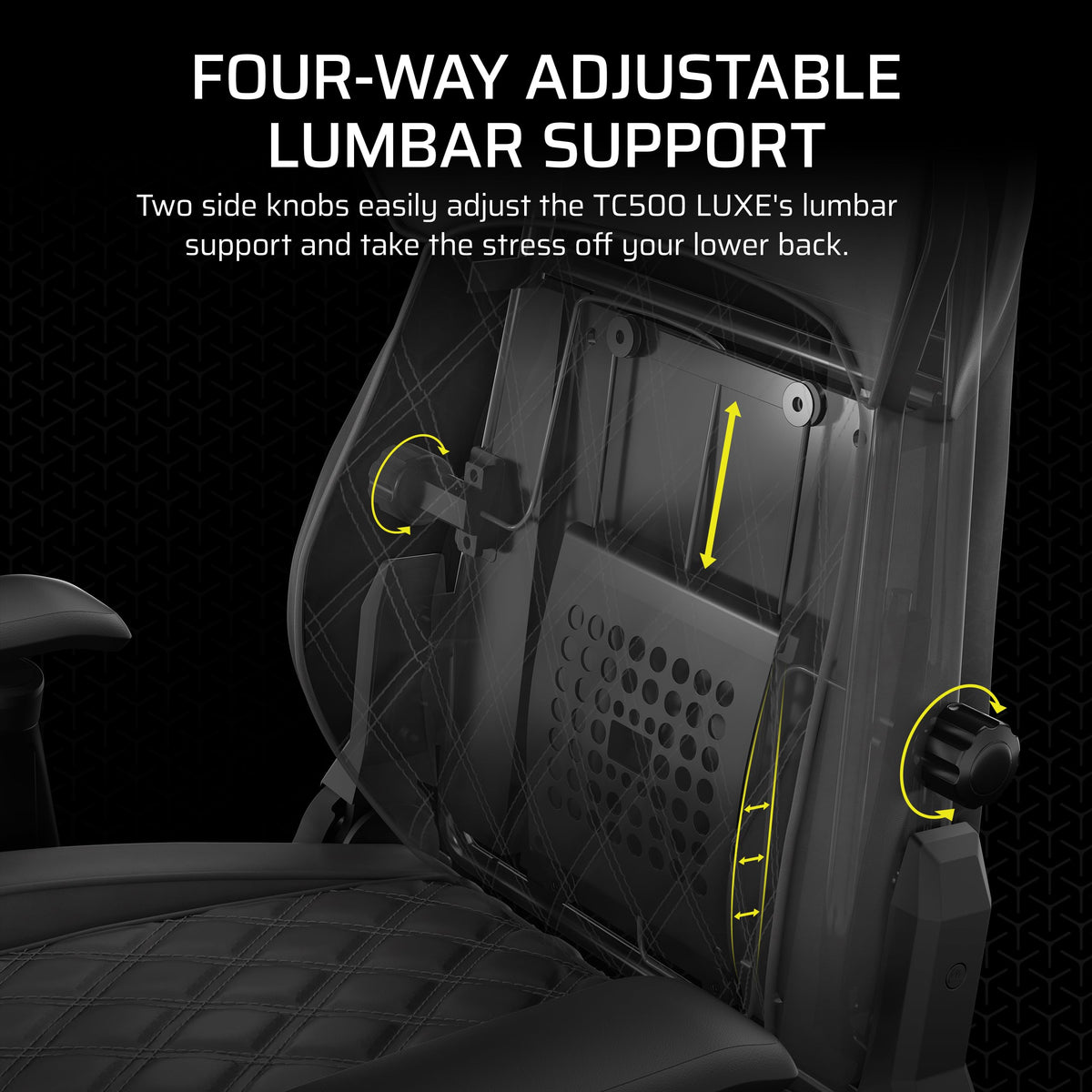 Corsair TC500 Luxe Premium Gaming Chair - Breathable Fabric with Built-In 4-Way Lumbar Support