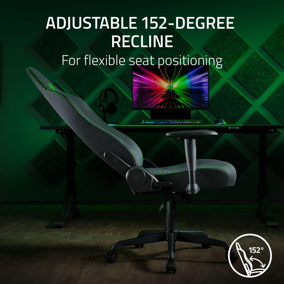 Razer Iskur V2 X L33T Edition Ergonomic Gaming Chair with Built-In Lumbar Support