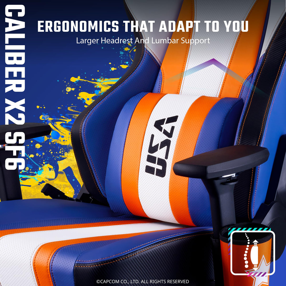 Cooler Master Caliber X2 Street Fighter 6 Luke Gaming Chair - Ergonomic with Lumbar Support