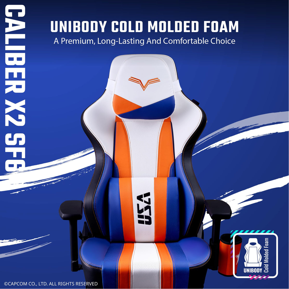 Cooler Master Caliber X2 Street Fighter 6 Luke Gaming Chair - Ergonomic with Lumbar Support