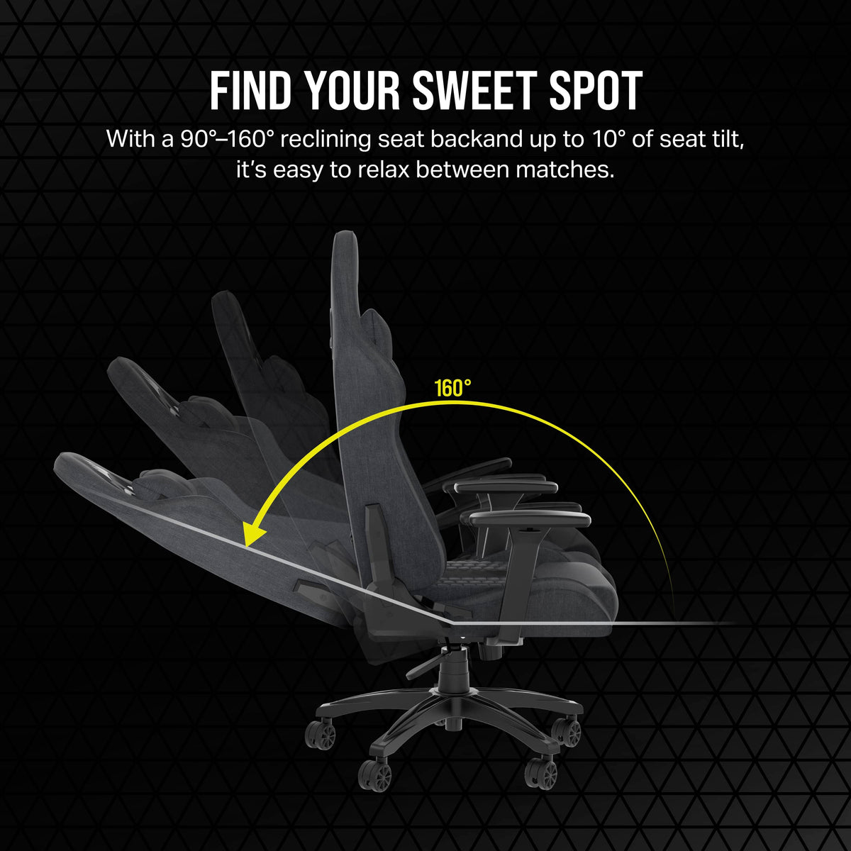 Corsair TC100 Relaxed Fabric Gaming Chair with Adjustable Lumbar Support & Memory Foam Neck Pillow