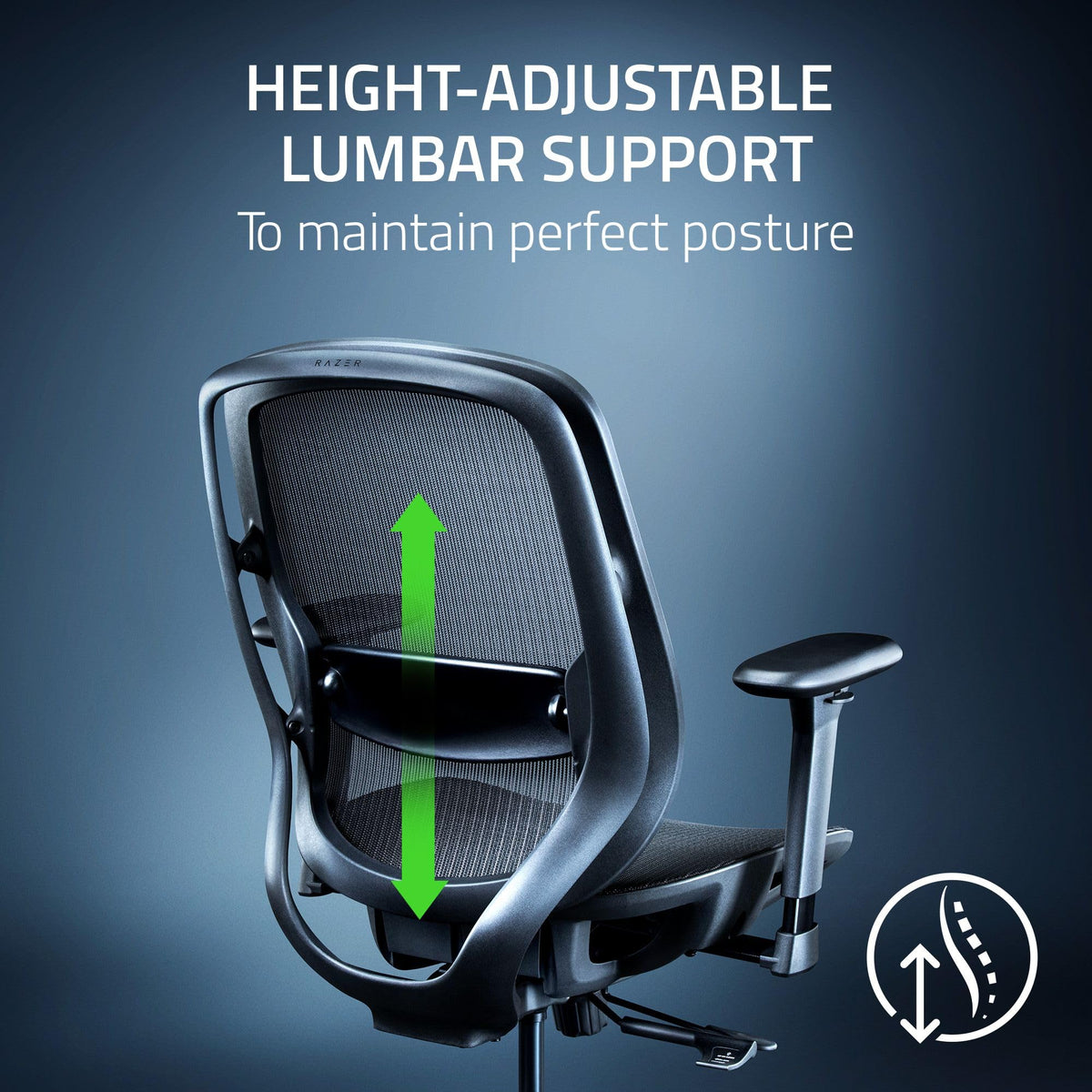 Razer Fujin Breathable Mesh Ergonomic Gaming Chair with 3D Armrests & Synchro-Tilt