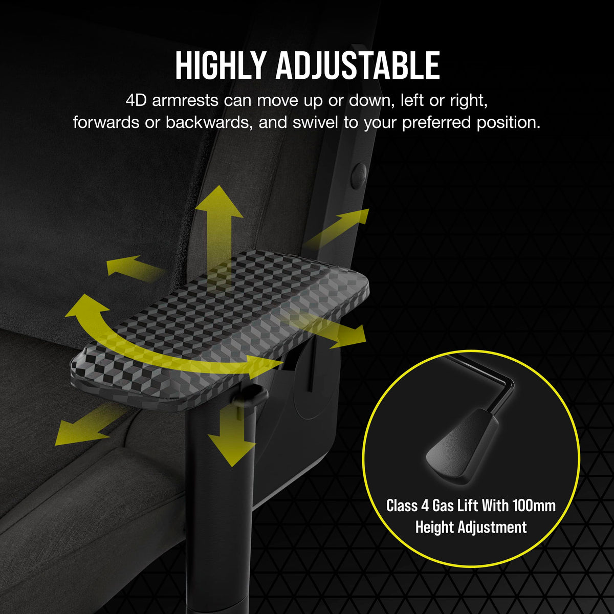 Corsair T3 Rush 2023 Fabric Gaming Chair - Reclining with Memory Foam Lumbar Support