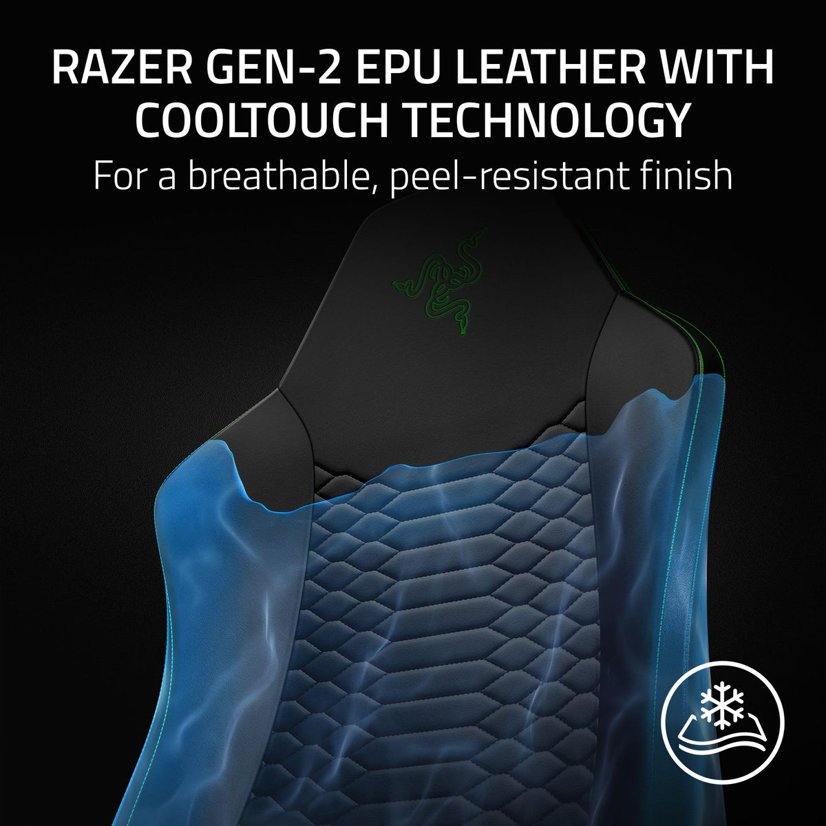 Razer Iskur V2 X Gaming Chair - Ergonomic Lumbar Support, CoolTouch EPU Leather, 152° Recline, Black/Green