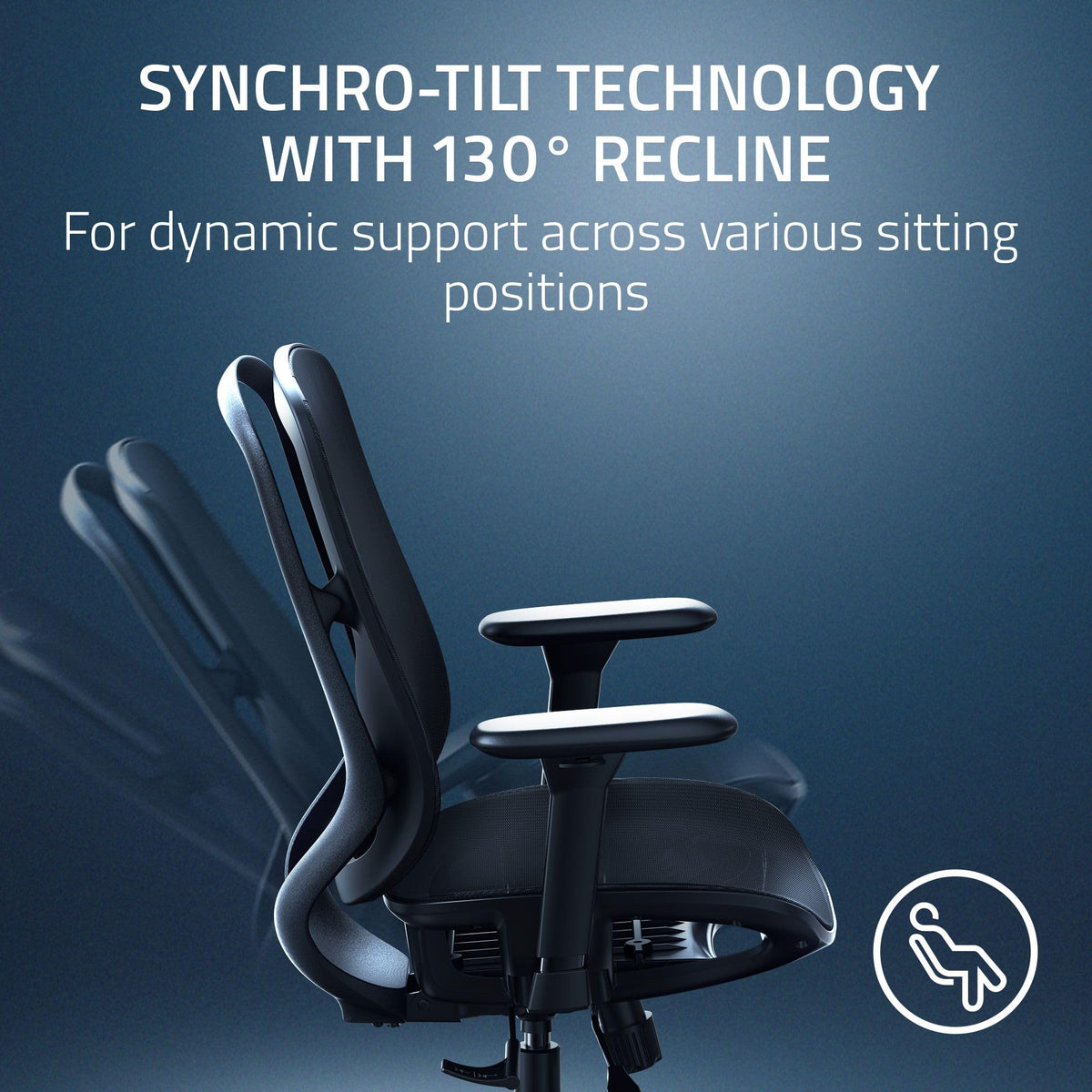 Razer Fujin Breathable Mesh Ergonomic Gaming Chair with 3D Armrests & Synchro-Tilt