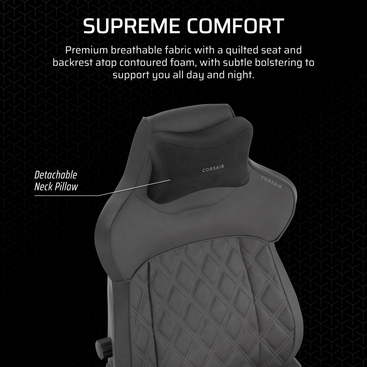 Corsair TC500 Luxe Premium Gaming Chair - Breathable Fabric with Built-In 4-Way Lumbar Support