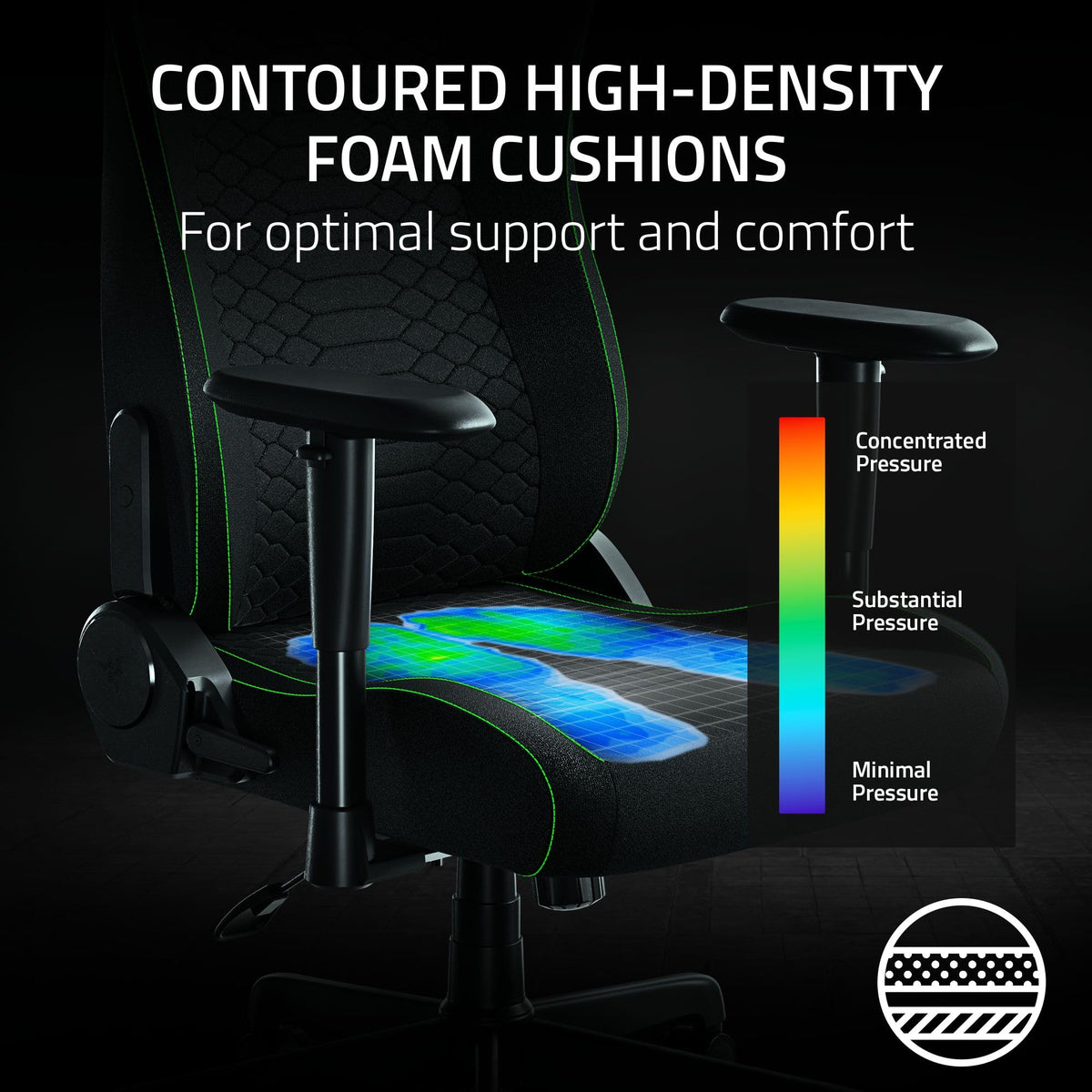 Razer Iskur V2 X L33T Edition Ergonomic Gaming Chair with Built-In Lumbar Support