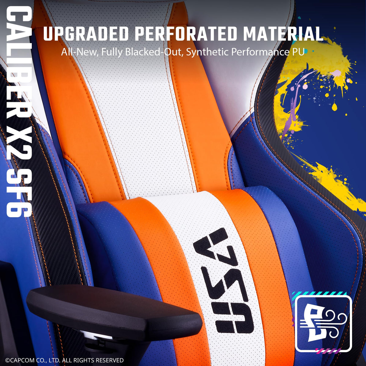Cooler Master Caliber X2 Street Fighter 6 Luke Gaming Chair - Ergonomic with Lumbar Support