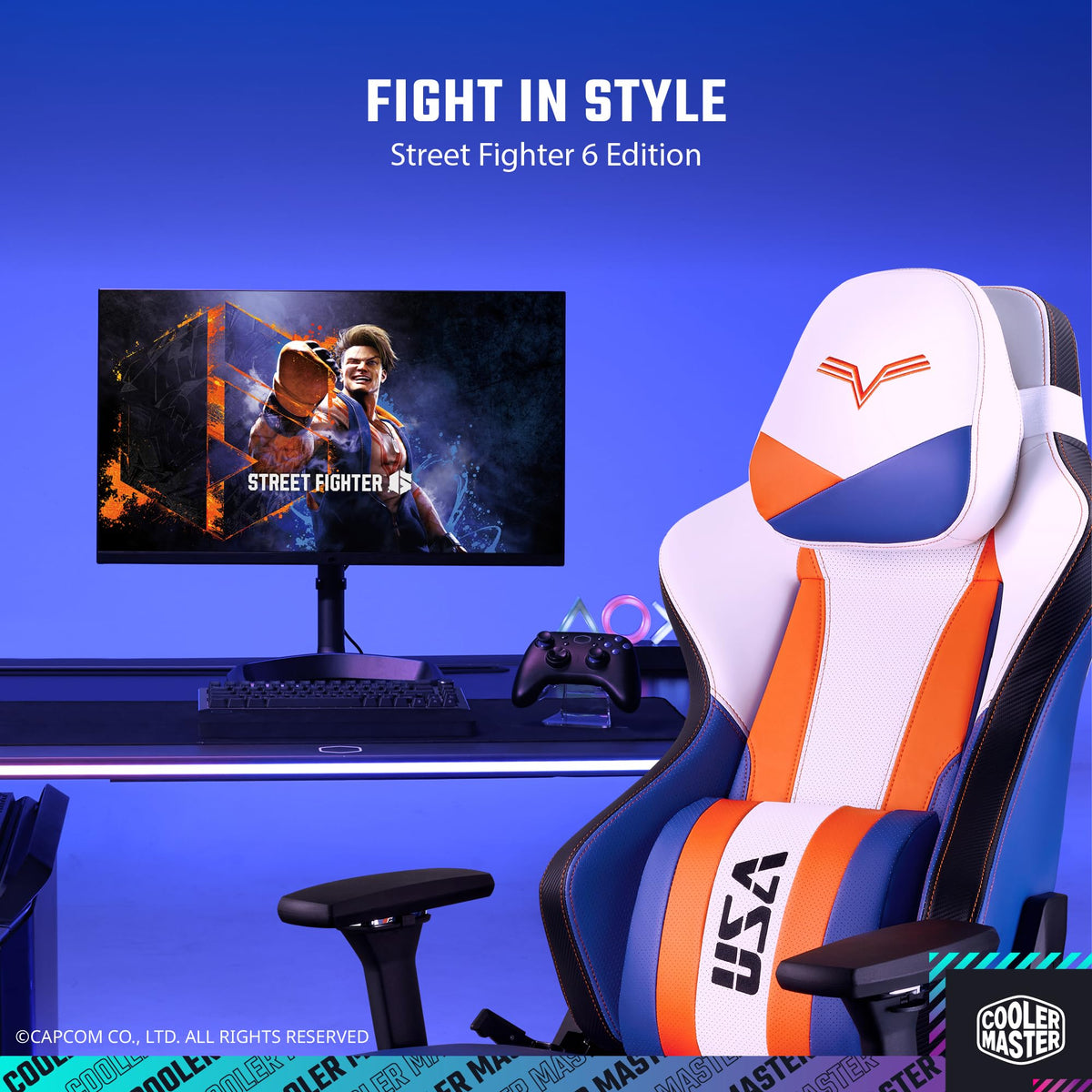 Cooler Master Caliber X2 Street Fighter 6 Luke Gaming Chair - Ergonomic with Lumbar Support