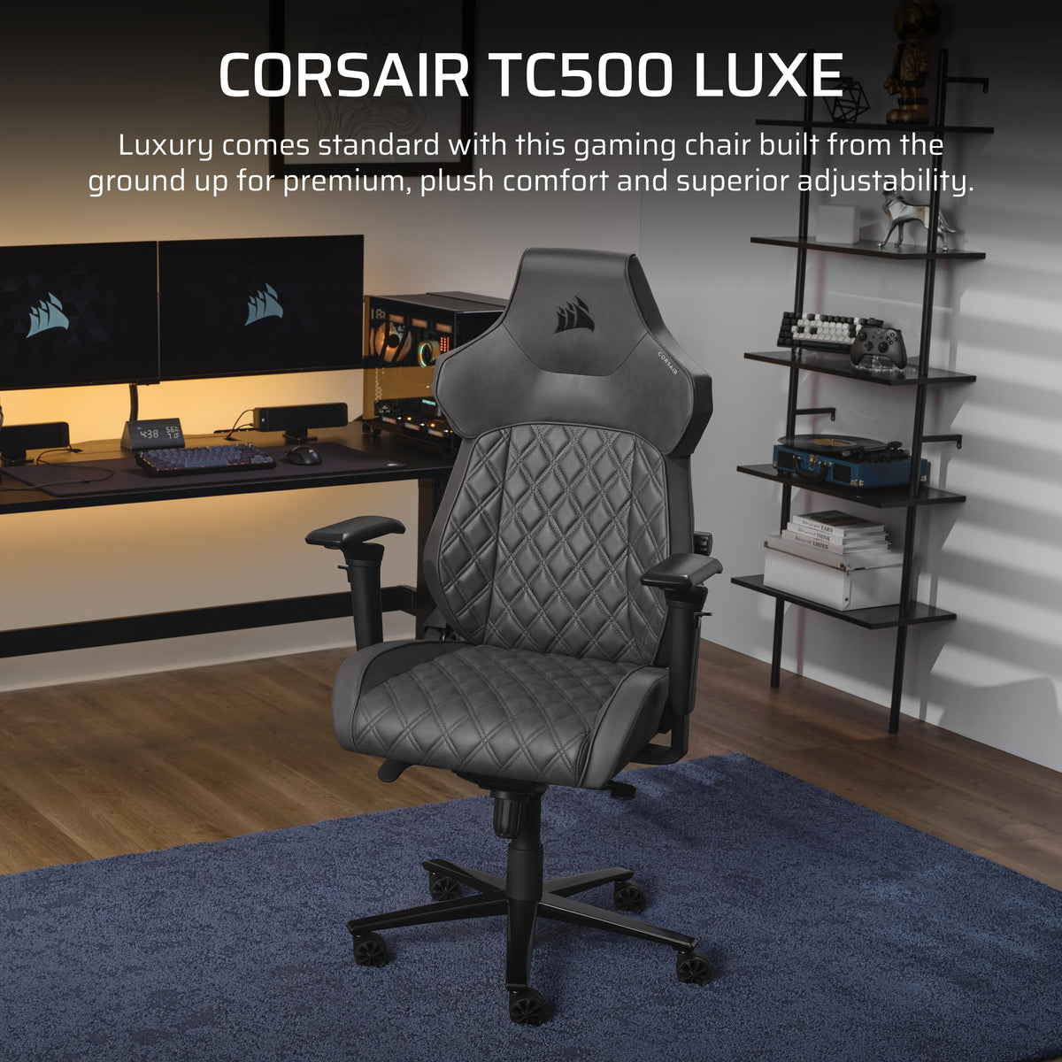 Corsair TC500 Luxe Premium Gaming Chair - Breathable Fabric with Built-In 4-Way Lumbar Support